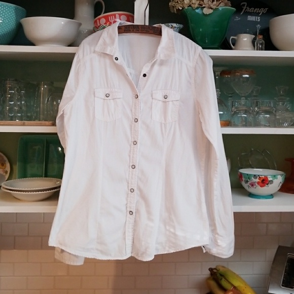 Maurices Tops - 3 for $15/White western,pearl snaps medium